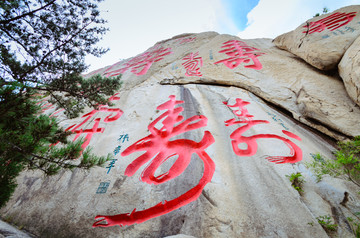 青岛崂山风景石刻寿