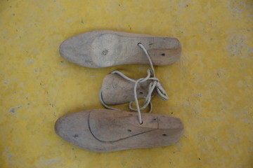 老物件木制鞋模具