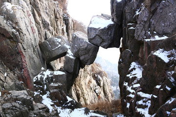 泰山仙人桥 泰山山脉