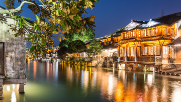 乌镇西栅景区夜景