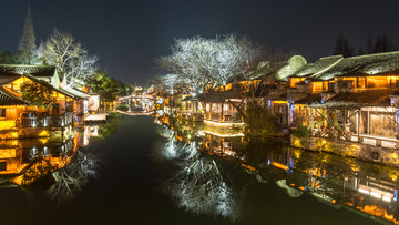 乌镇西栅景区夜景