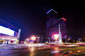 湘潭建设路口夜景