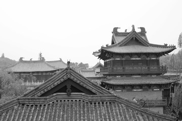 佛教建筑黑白照