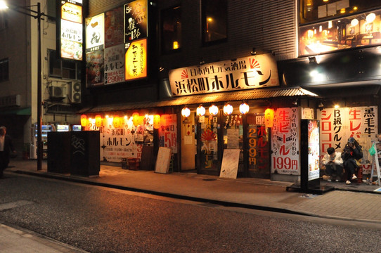 日本东京居酒屋夜景实拍