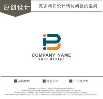 P B 字母 logo