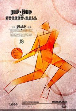 篮球抽象海报