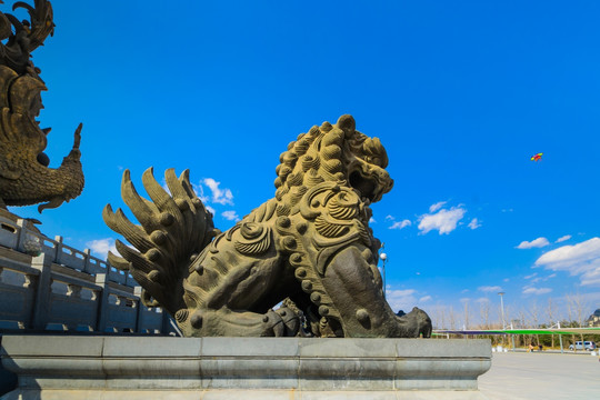 狮子雕像 丹凤朝阳广场
