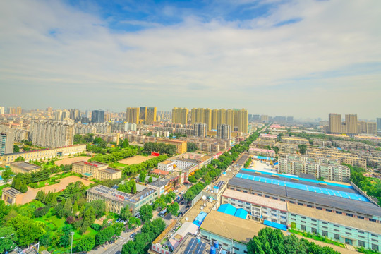 城市风光 城市鸟瞰 俯视城市
