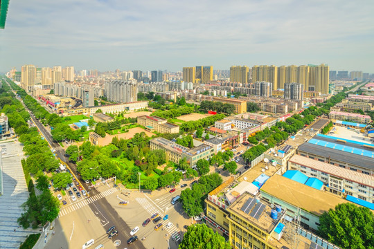 城市风光 城市鸟瞰 俯视城市