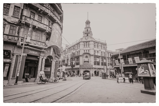 民国建筑老上海街景