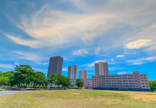 都市建筑群 绿化