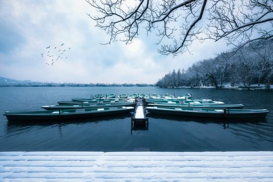 西湖雪景