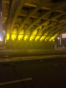 橘子洲大桥夜景 桥梁结构