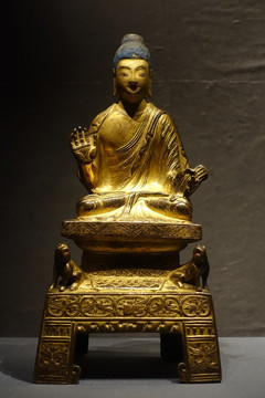 铜鎏金弥勒佛像 布达拉宫