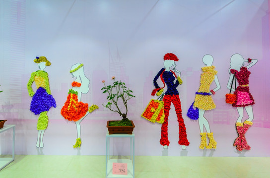 月季展 鲜花美女造型