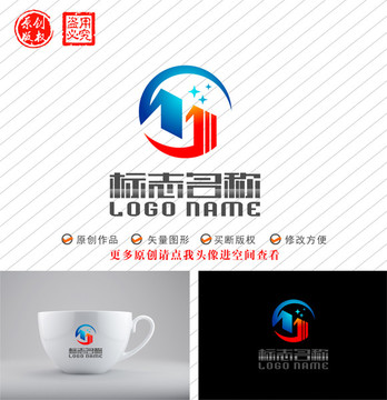 MJ字母JM标志建筑logo