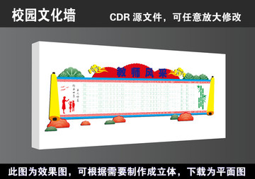 学校文化墙教师风采立体高清