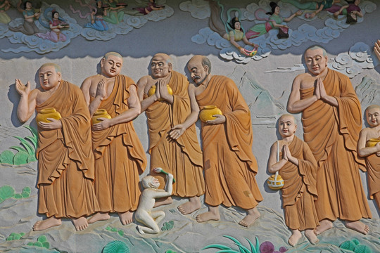 大觉寺浮雕壁画人物