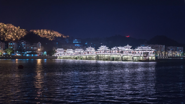 潮州广济桥夜景