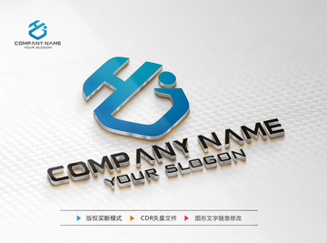 HJ字母创意LOGO设计