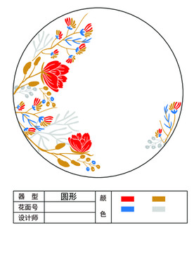 原创花纸设计10寸圆盘