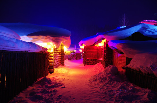 雪乡风景集合街道