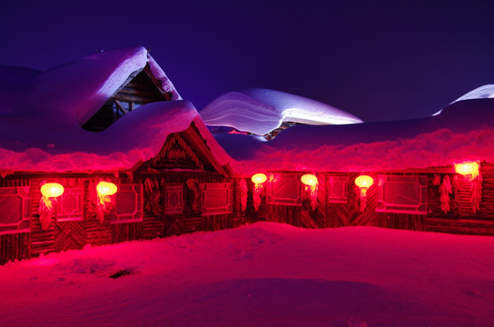 雪乡风景集合屋顶