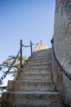 上山石台阶 华山登山道