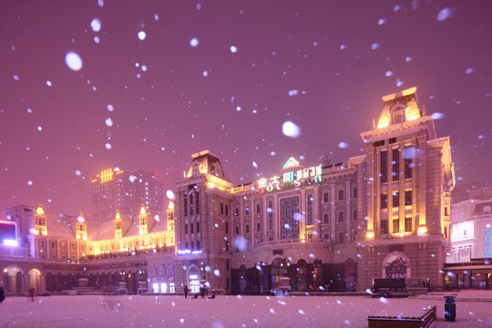 哈尔滨索菲亚教堂雪景 哈尔滨