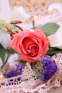 玫瑰花紫干花