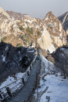 下山石台阶 华山西峰