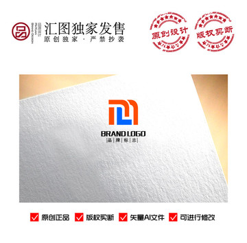 原创抽象ML字母LOGO