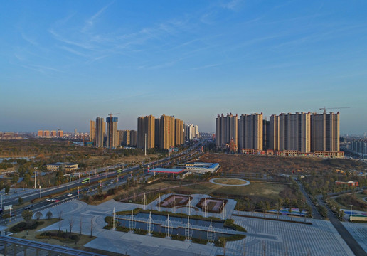 江苏省淮安市生态新城航拍图