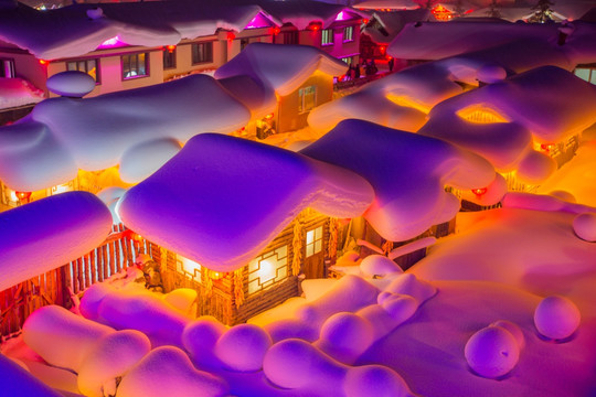 雪乡夜景