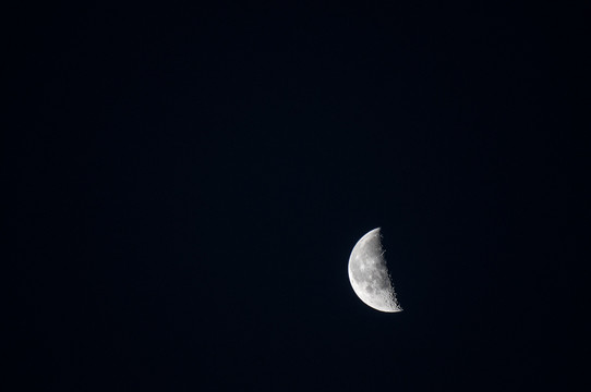 高清月亮 月亮环形山 新月