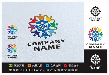 学校LOGO 五彩缤纷