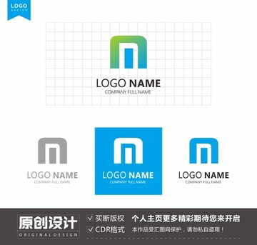 字母M标志logo设计