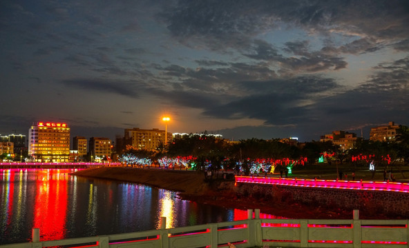 夜色 夜景 西湖公园