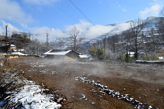 乡村雪景