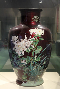 日本七宝烧菊花瓶