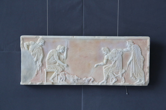 古代希腊猫与狗的斗争浮雕