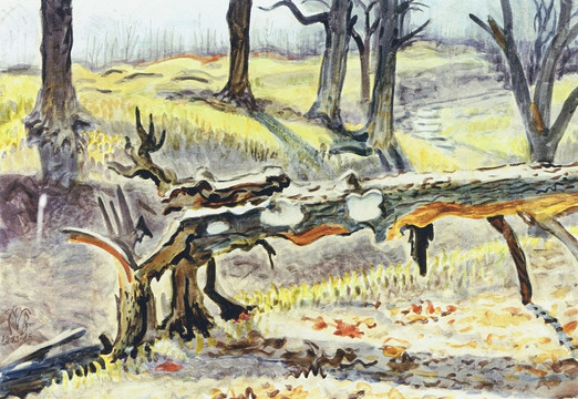 伯奇菲尔德 自然风景水彩画