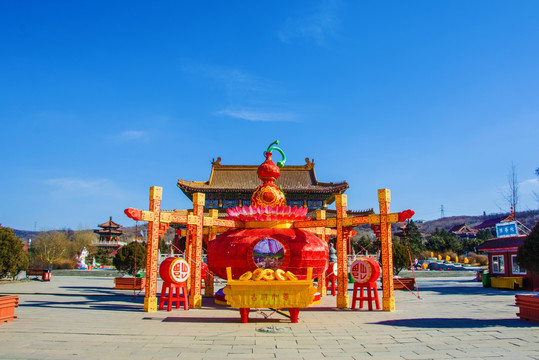 玉佛寺灯展宝葫芦与吉祥如意鼎