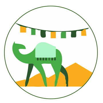 骆驼 沙漠 度假 logo旅行