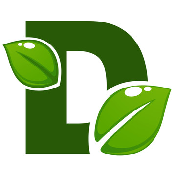绿色健康logo 字母D