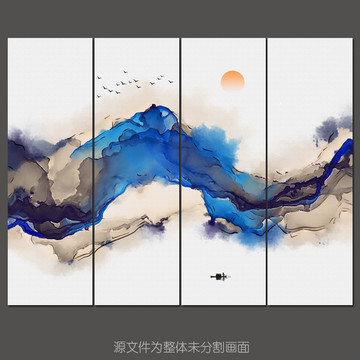 新中式抽象意境晕染水墨装饰画