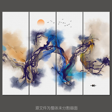 抽象意境水墨晕染装饰画