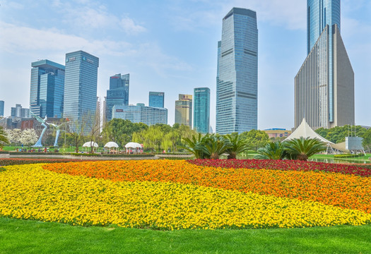 城市花坛 街头绿地 高清