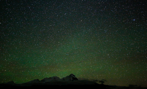 雪山和星空