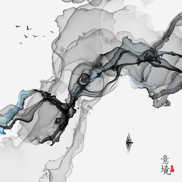 抽象意境水墨画 禅意